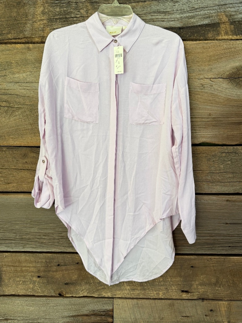 NWT Maeve by Anthropologie tie front blouse, lilac, XS